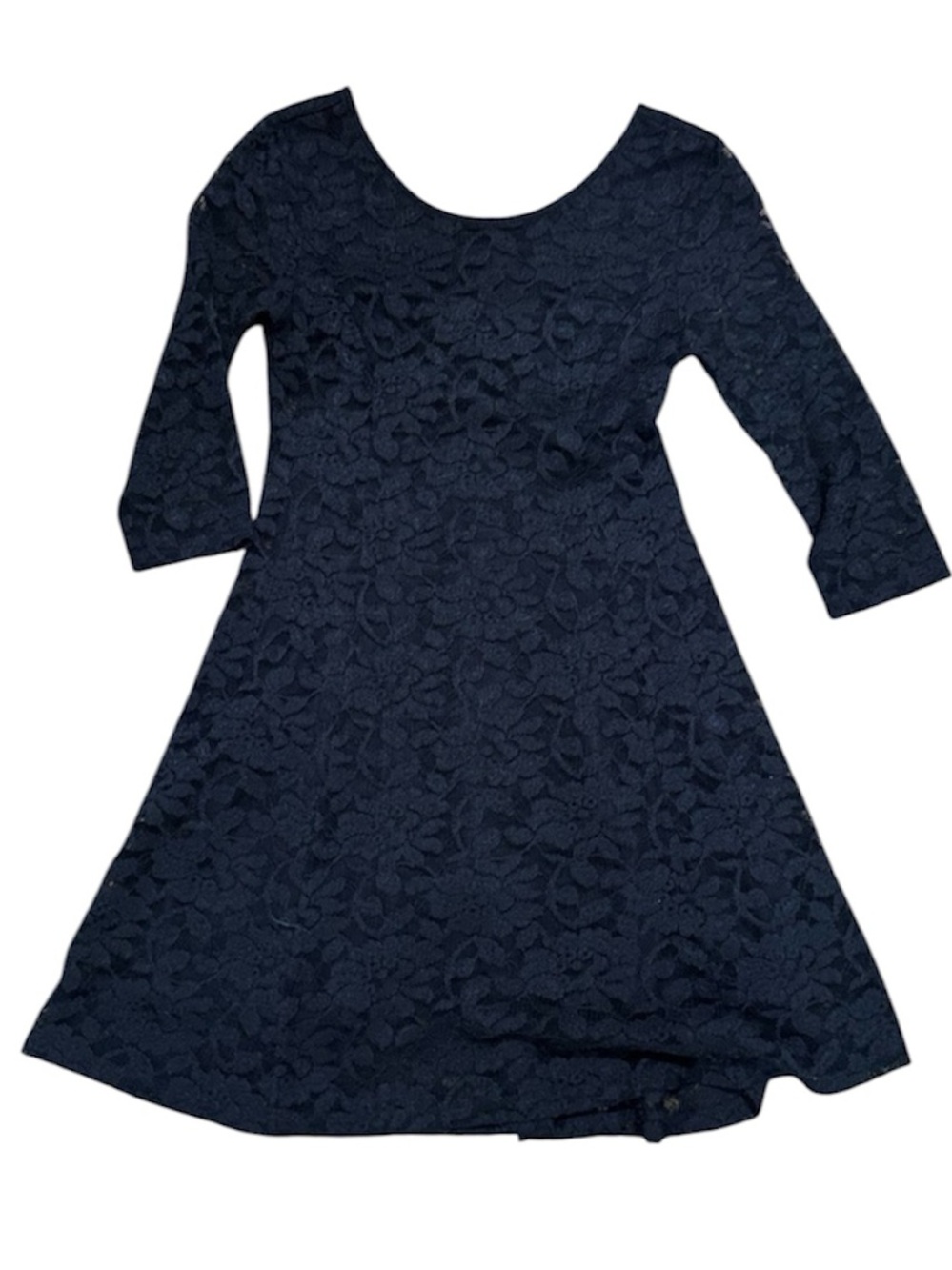 Lush Midnight Blue Lace Dress